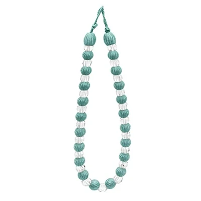 Image of Duck Egg Blue CRYSTAL Beaded Rope Curtain Tie Backs Tieback by Ideal Textiles