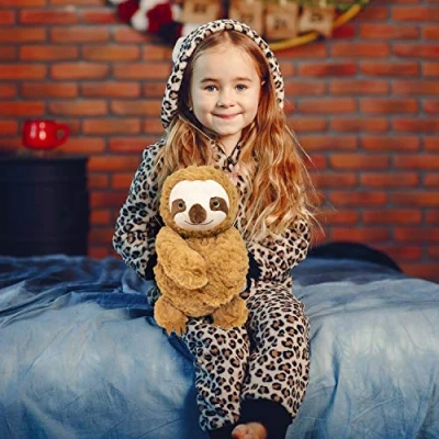 Image of Global Gizmos Brown 46209 Plush Cuddly Toy Handwarmer Sloth