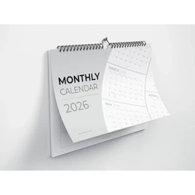 Image of 2025 Calendar A4 Landscape Month To View Spiral Bound Wall Planner White Organiser for Family Home Office School