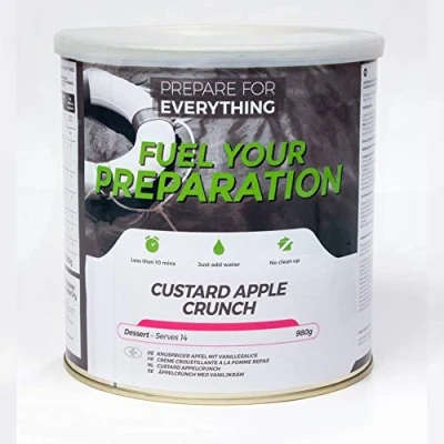 Image of Fuel Your Preparation Freeze Dry Meal Tins (Custard Apple Crunch 14 Servings Up To 25 Year Shelf Life)