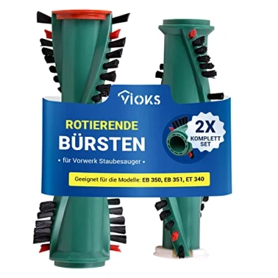 Image of VIOKS 2pc Vacuum Brush Head Cleaner Replacement for MisterVac VB127 Vorwerk EB350 EB351 ET340 Roller Hoover