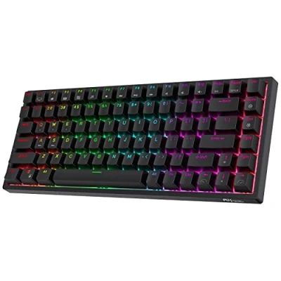 Image of RK ROYAL KLUDGE RK84 Wireless Bluetooth/2.4Ghz 75% RGB Mechanical Gaming Keyboard, Three Modes Connectable Keyboard with Hot Swappable Tactile Blue Switch