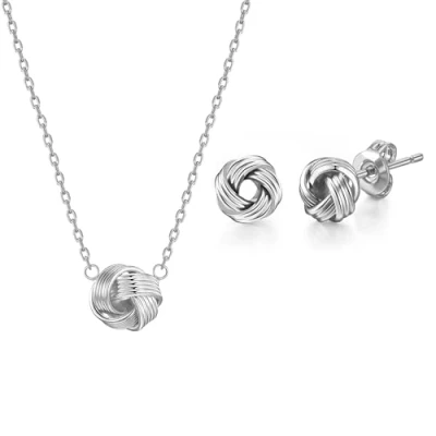 Image of Philip Jones Silver Plated Love Knot Set