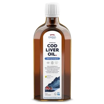 Image of Osavi Norwegian Cod Liver Oil, 1000mg Omega 3 (Lemon Mint) 250 ml.