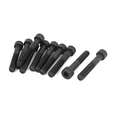 Image of Sourcingmap M8 x 50mm 12.9 Alloy Steel Hex Socket Head Cap Screws Bolt Black 10pcs