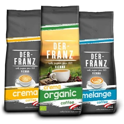 Image of Der Franz Coffee Pack, ground, 3 x 500 g, (1 Crema, 1 Melange, Crema Organic)
