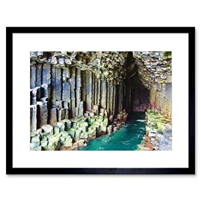 Image of Wee Blue Coo Fingals Cave Staffa Scotland Land Formation Volcanic Framed Wall Art Print
