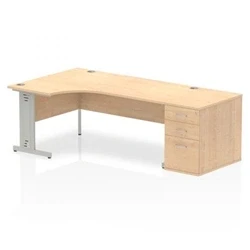 Image of Impulse 1800 Left Hand Wire Managed Workstation 800 Pedestal