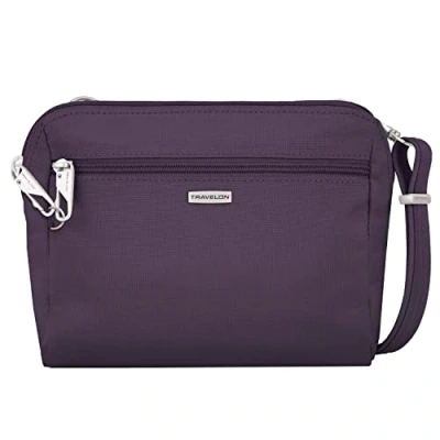 Image of Travelon Women&#039;s Classic Convertible Crossbody and Waist Pack Cross Body Bag, Purple, 8 x 7 2, &amp;