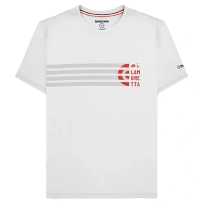 Image of Lambretta Mens Scooter Stripe Short Sleeve T Shirt White M