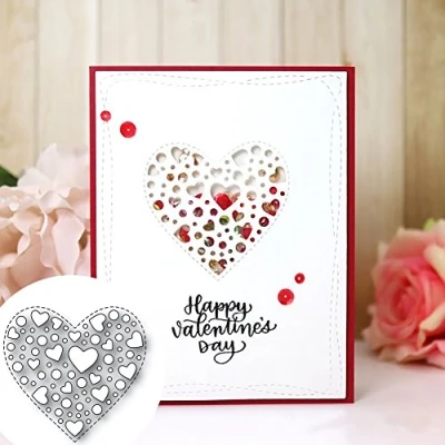 Image of Gemini_mall Heart Cutting Dies Baby Cradle Metal Embossing Stencil For DIY Scrapbooking Album Paper Card Art Craft Decor (Heart Dies)