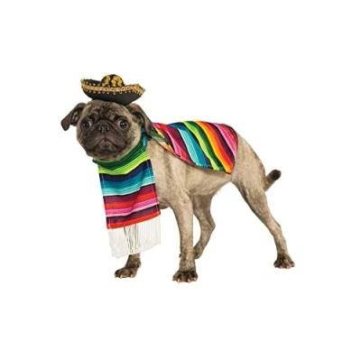 Image of Rubie&#039;s 887817S Official Mexican Serape Pet Dog Costume Halloween