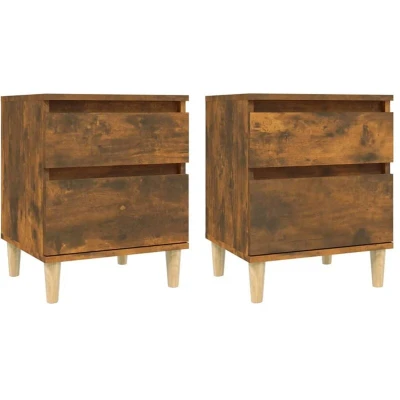 Image of vidaXL Bedside Cabinets 2 pcs Smoked Oak 40x35x50 cm