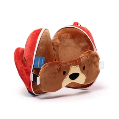 Image of Relaxeazzz Paddington Bear Travel Pillow &amp; Eye Mask Sleep Masks Kids Accessories For Sleeping Airplane Flight Plane Neck Pillows