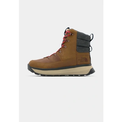 Image of THE NORTH FACE Men&#039;s Bergen Leather Wp Snow Boot, Timber Tan/Tnf Red, 13