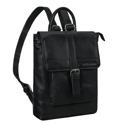 Image of STILORD &#039;Agnes&#039; backpack leather handbags for women elegant ladies vintage city small daypack genuine leather, Colour:black
