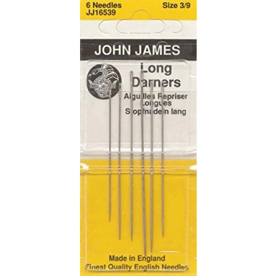 Image of Colonial Needle 6 Count John James Long Darners Assorted Needles, Size 3/9