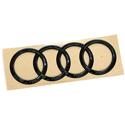 Image of Audi 80A071802 Rings Logo Black Edition Sticker Emblem Blackline, Black, Not for Sportback