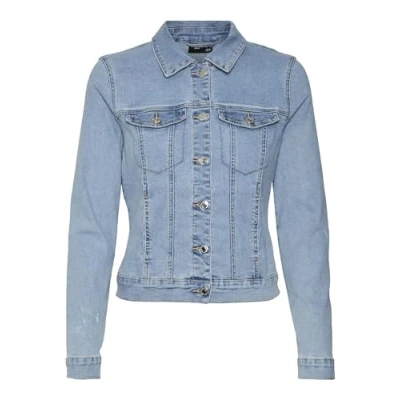 Image of VERO MODA Women&#039;s Vmluna LS Slim DNM Jacket Mix Ga Noos, Light Blue (Light Denim), L