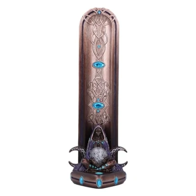 Image of Nemesis Now Triple Moon Goddess Incense Burner 22.5cm, Resin, Bronze, Stick Holder, Pagan Décor, Gift, Cast in the Finest Expertly Hand Painted