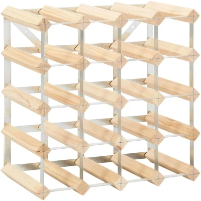 Image of vidaXL Wine Rack for 20 Bottles Solid Pinewood