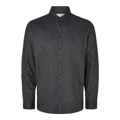 Image of SELECTED HOMME Men&#039;s SLHSLIMOWEN Flannel Shirt LS NOOS, Steel Gray/Detail:Solid, S