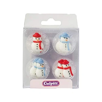 Image of Culpitt Sugar Pipings Snowmen Cake Toppers Pack of 12