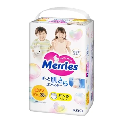 Image of Japanese nappies Merries XL 44 pieces (XL 38 + 6) 12 22 kg
