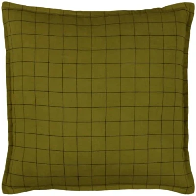 Image of Yard Linen Grid Check Cushion Cover