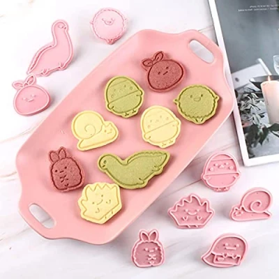 Image of 8pcs/set Cookie Cutters Shape Kids Mold Cute Cartoon Sumikko Gurashi Diy Fondant Biscuit Pastry Cake Decorating Baking Tools