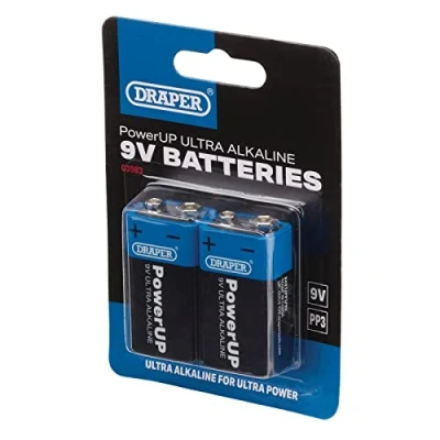 Image of Draper PowerUP Ultra Alkaline 9V Batteries (Pack of 2)