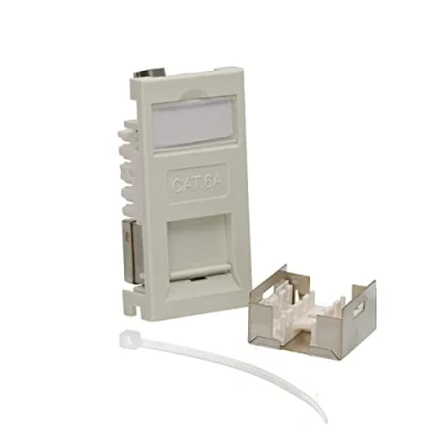 Image of kenable CAT6A Patch Cable RJ45 SHIELDED Module Keystone with Name Plate [Cat6A Socket]