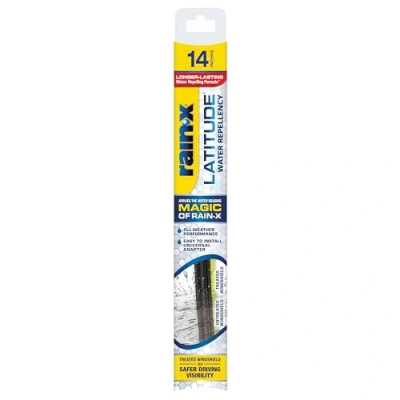 Image of Rain X 5079272 2 Latitude In 1 Water Repellent Wiper Blades, 14 Inch Windshield Wipers (Pack Of 1), Automotive Replacement Blades With Patented Repellency Formula