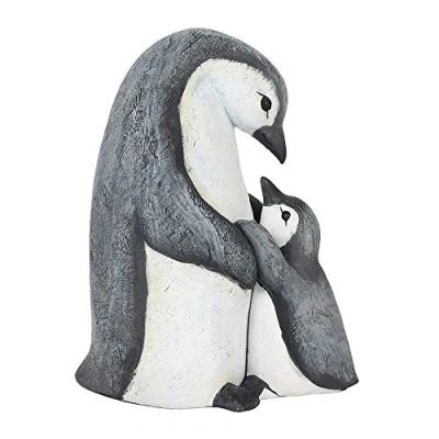 Image of Gorgeous Mother &amp; Baby Penguin Display Ornament 13cm x 11cm (1 Pc.) Unique Resin Decor for Mother&#039;s Day