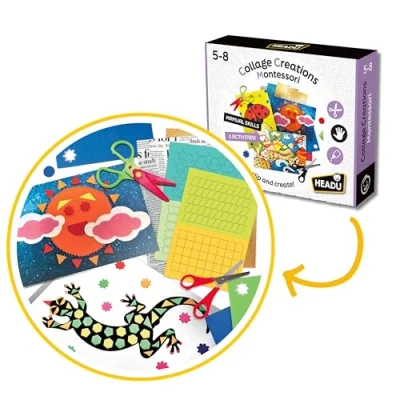 Image of HEADU collage Creation Montessori learn the art of and make a variety picture creations Educational Games &amp; Puzzles Ages 4 10 years