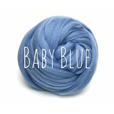 Image of Chunky Wool Baby Blue for arm Knitting Blanket Weaving Felting Jumbo Yarn Giant Soft 250g (0.55lb)