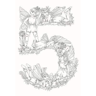 Image of Sweet Dixie SDCSA6279 Kelly OGorman Fairy Number 5 Clear Stamp, A6 Size