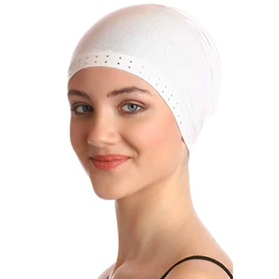 Image of Deresina Headwear Jewelled Cap (Cream One Size)