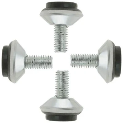 Image of M8 x 15 25 mm Furniture Glide Levelling Legs Adjustable Leveller Floor Protector for Table Desk Foot 4 Pack
