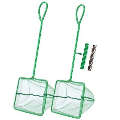 Image of Filhome 2 Pcs Aquarium Fish Net, Fine Mesh Quick Catch Net for Tank (12.6cm) (5 inch)