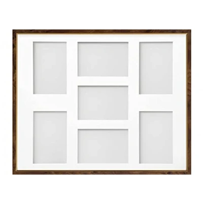 Image of Frame Company Drayton Multi Aperture Photo Frame, Walnut, 20x16 for 6x4 inch (x7)