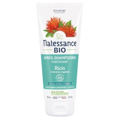 Image of Natessance Organic Strengthening Castor Oil and Vegetable Keratin Conditioner 200ml
