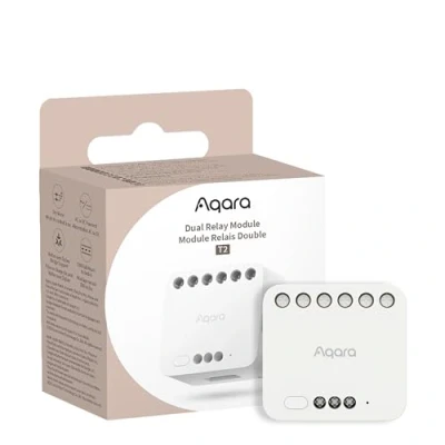 Image of Aqara Dual Relay Module T2 with Matter, Requires Zigbee 3.0 HUB, Dry Contact Mode for Garage Doors and Boilers, Roller Shade Switch &amp; Light Switch, Supports Homekit, Google Home Alexa