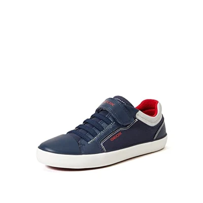 Image of Geox Gisli BOY Trainers for kids, Size: 12.5K, Navy/red Imitation leather/ textile