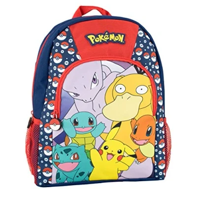 Image of Pokemon Backpack Pikachu Boys School Bag Bulbasaur Kids Blue One Size