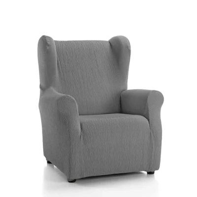 Image of Martina Home Armchair Cover, Fabric, Grey, 33x8x42 cm