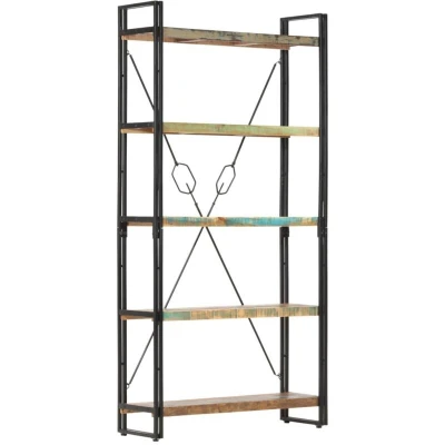 Image of vidaXL 5 Tier Bookcase 90x30x180 cm Solid Reclaimed Wood