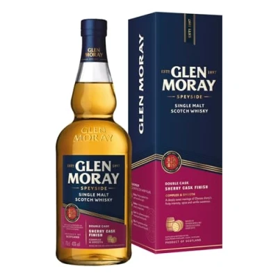 Image of Glen Moray Sherry Cask Finish single malt whisky 70cl 40% ABV, Speyside matured in ex Bourbon and finished Wine casks. Distilled Elgin, Scotland