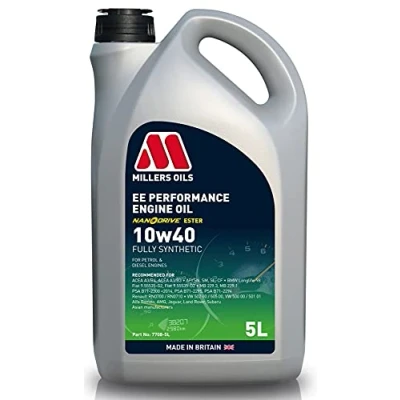 Image of Millers Oils EE Performance Fully Synthetic 10w40 A3/B4 Engine Oil, 5 Litres