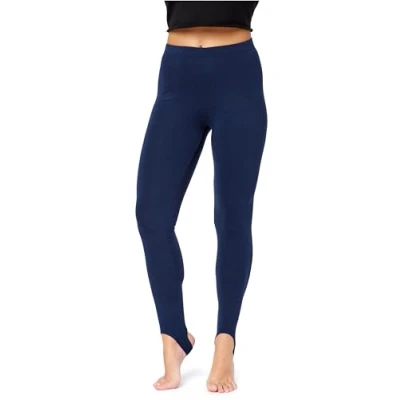 Image of Bellivalini Women&#039;s Thermal Leggings Lined with Foot Loop for Winter Warm Apre Ski BLV50 321 (Navy Blue, L)